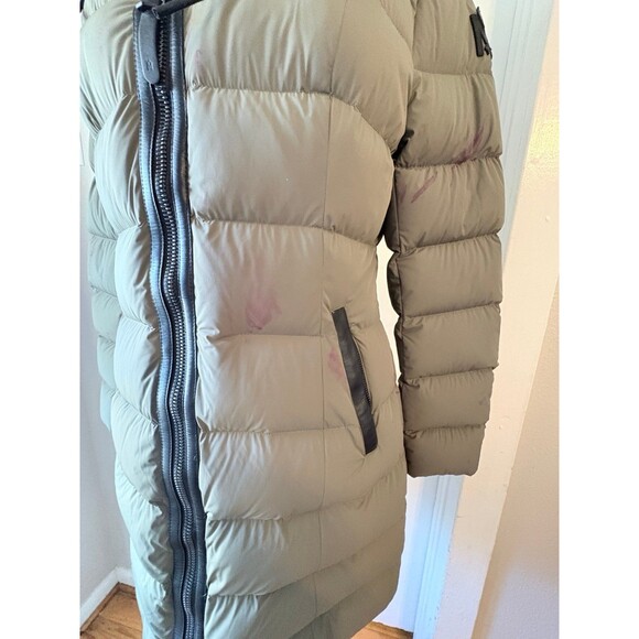 Mackage Calla Down Filled Long Puffer Coat Olive Green DAMAGED STAINED Size M - Picture 5 of 12